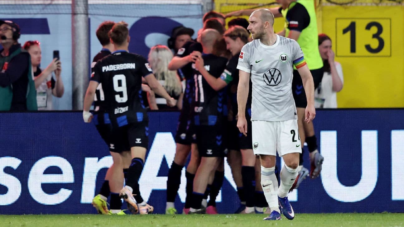 Wolfsburg relegated from Bundesliga in playoff loss to Paderborn